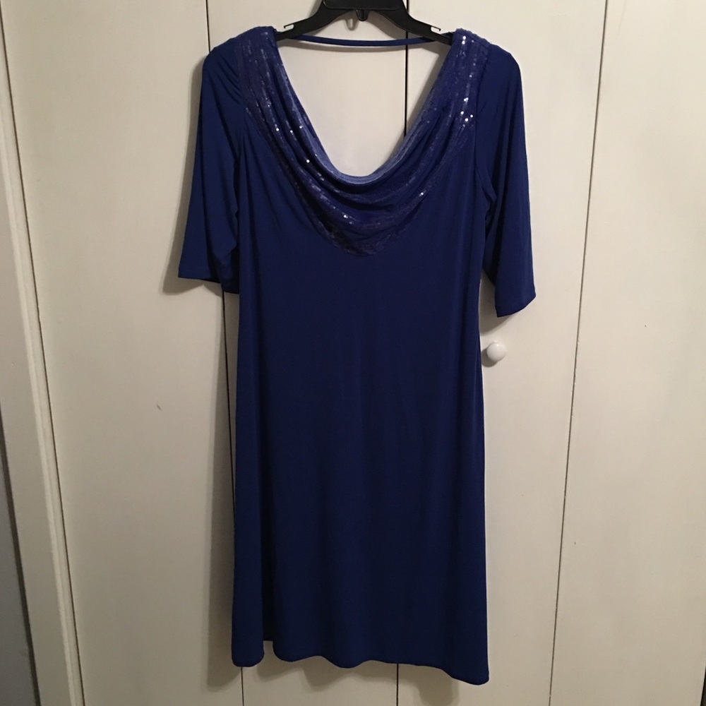 👰🏻 Calvin Klein Blue Dress w/ Sequin Accents